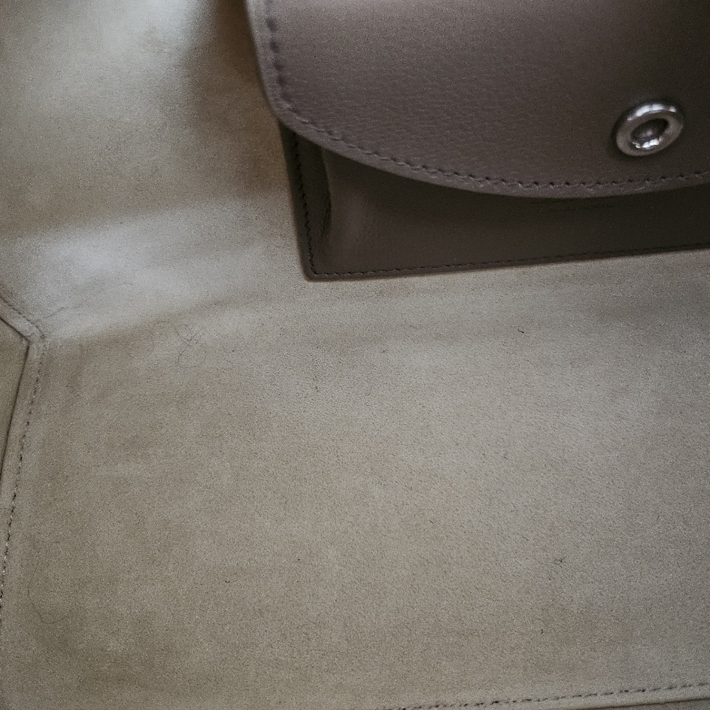 Loro Piana Extra Bag L27 Calfskin Warm Mastic/Antique Silver D0Q4 $4200 - Picture 10 of 13
